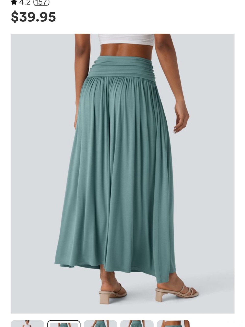 HALARA Draped Maxi Skirt in Sage - Picture 2 of 4